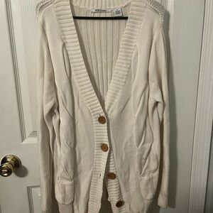 Cream Button-Up Cardigan